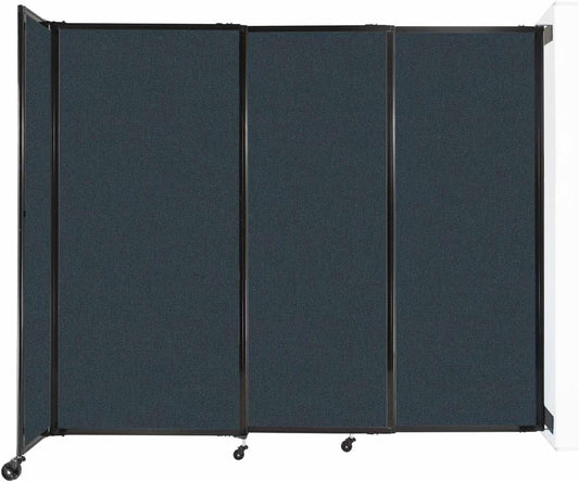 Wall-Mounted Sliding StraightWall Room Divider | Adjustable Widths | Locking Wheels | Room Separator | Up to 7'2" Wide x 6' Tall Blue Spruce Fabric Panels