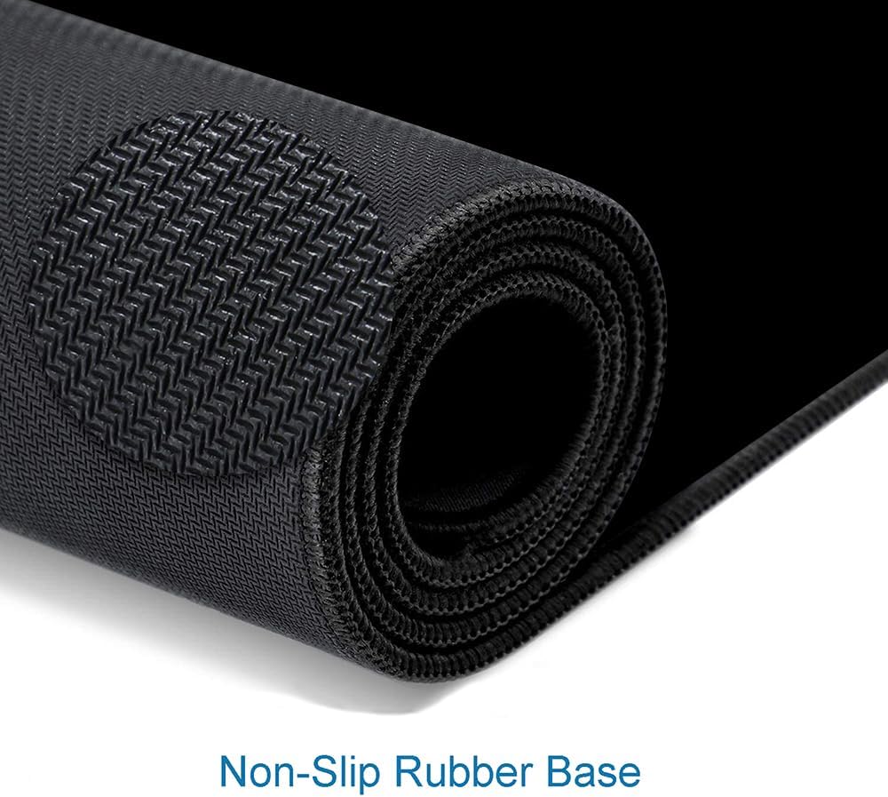 Hokafenle Large Gaming Mouse Pad, Black Desk Keyboard Mouse Pads, Long Mouse Mat, Non-Slip Rubber Base Computer Mousepad for Office, Home, Gamer