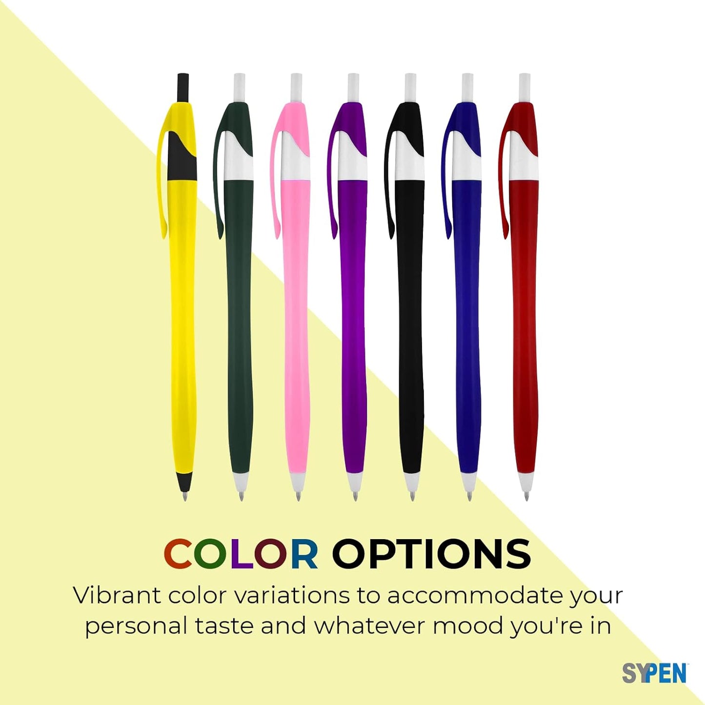 SyPen Personalized Pens With your Custom Logo or Text-500 Pack Bulk-for Businesses, Parties, and Events, Custom Printed Slim Ballpoint Click Pens, Blue Barrel Color, Black Ink