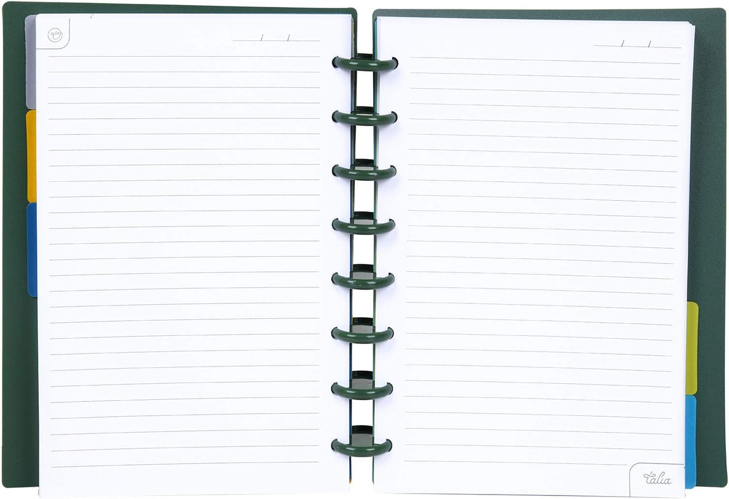 Talia Discbound Notebooks, Planner, Customizable, (Green Olive w/Green Olive Discs, Junior (5.5in x 8.5in))
