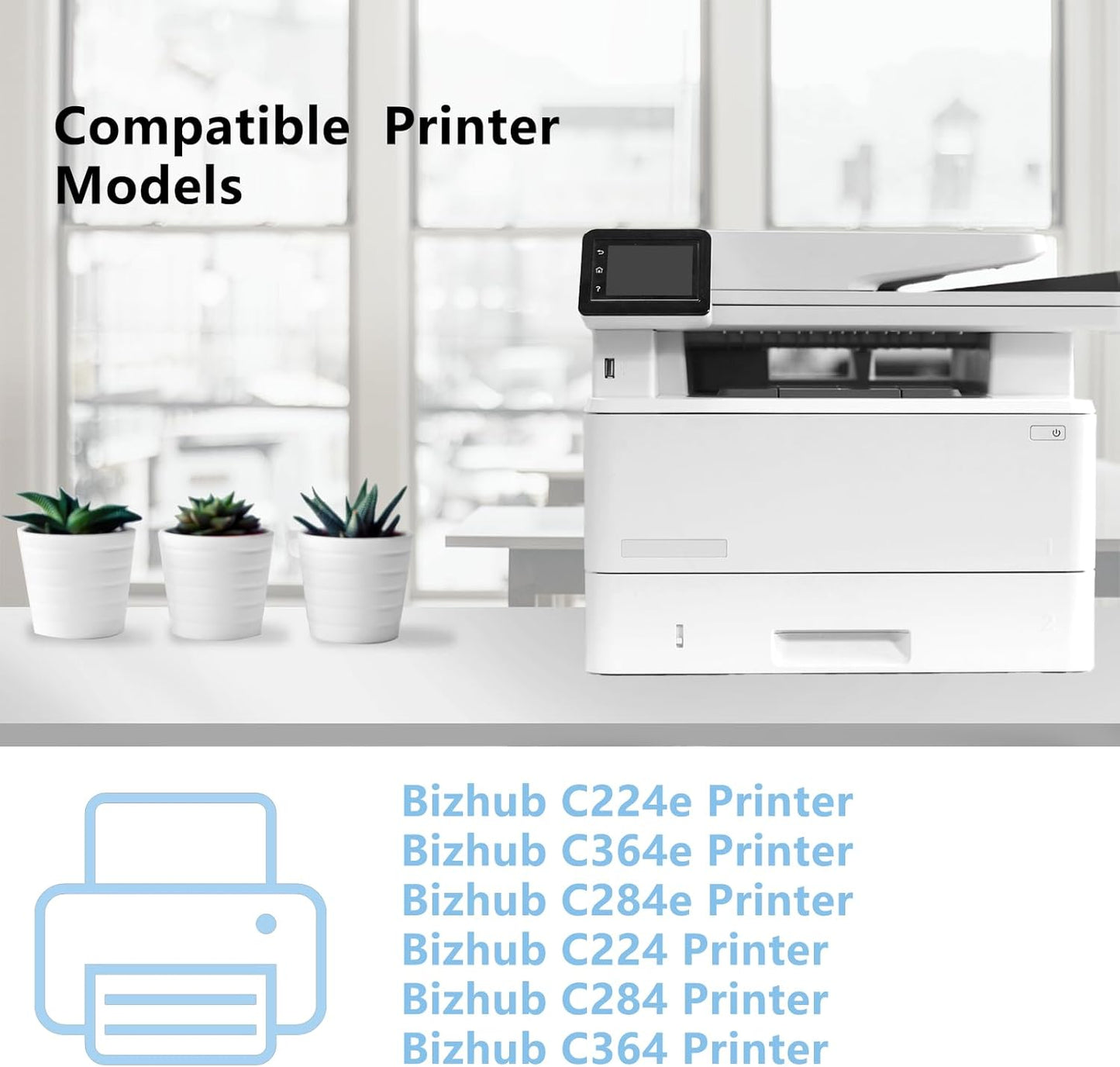 High Yield TN321 TN-321 Toner Cartridges Replacement for Konica TN321K TN321C TN321M TN321Y Toner Cartridge Compatible for Konica Minolta Bizhub C224e C364e C284e C224 C284 C364 C7822 C7828 Printers