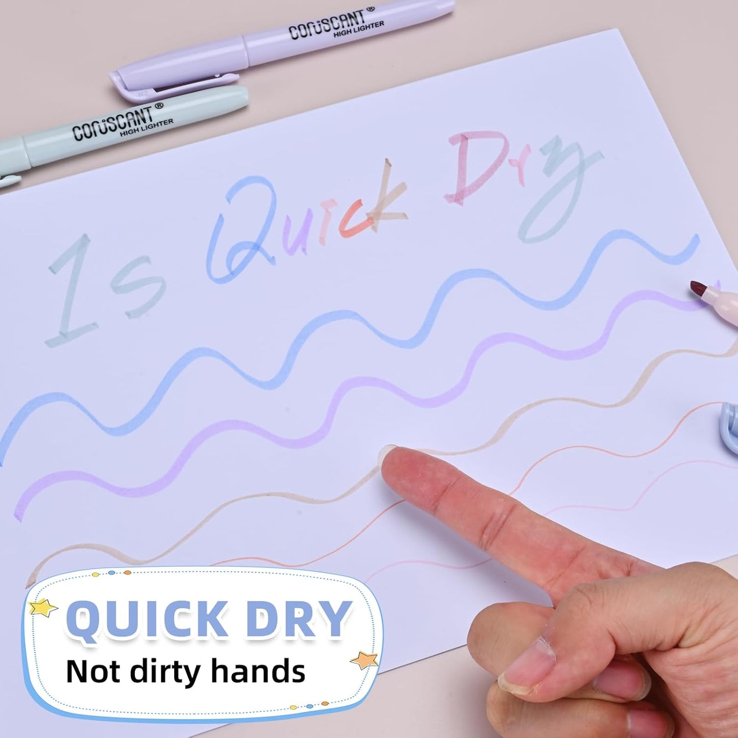 coruscant Pastel Highlighters Set, Assorted Colors Chisel Tip Cute Bible Highlighters, No Bleed Dry Quickly, for Journal Bible Study, Perfect for thin paper, School Office Supplies, 8 Pack