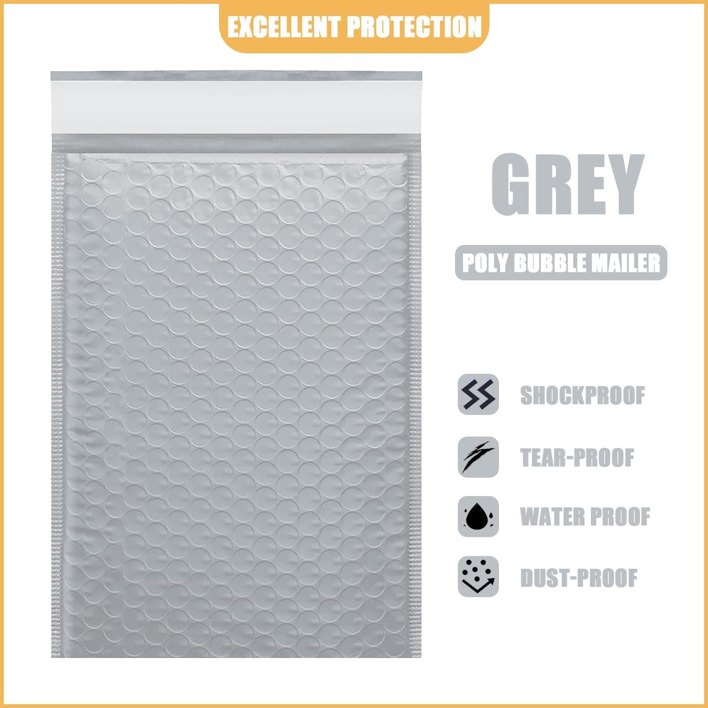 8.5in x 11in Bubble Mailer, Gray Poly Mailer, Padded Envelope, Shipping Envelope, Waterproof, Self-Sealing, For Small Business, Shipping, Mailing, Boutique Packaging(25PCS)