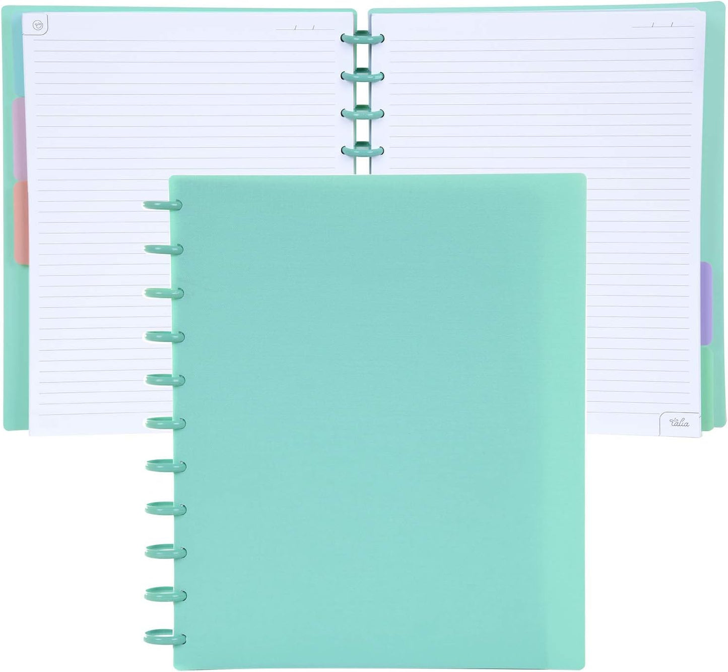 Talia Discbound Notebooks, Planner, Customizable, (Sage Green w/Sage Green Discs, Letter (8.5in x 11in))