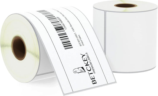 BETCKEY - 3" x 5" (76 mm x 127 mm) Multipurpose & Large Shipping Labels Compatible with Zebra & Rollo Label Printer,Premium Adhesive & Perforated [2 Rolls, 700 Labels]