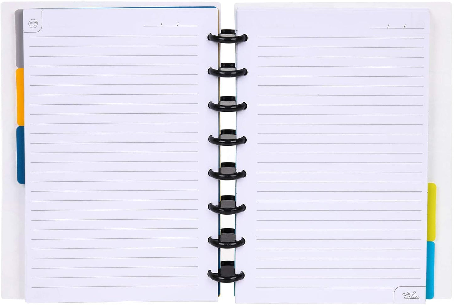 Talia Discbound Notebooks, Planner, Customizable, (xMarble Flow Taffy w/Black Discs, Junior (5.5in x 8.5in))