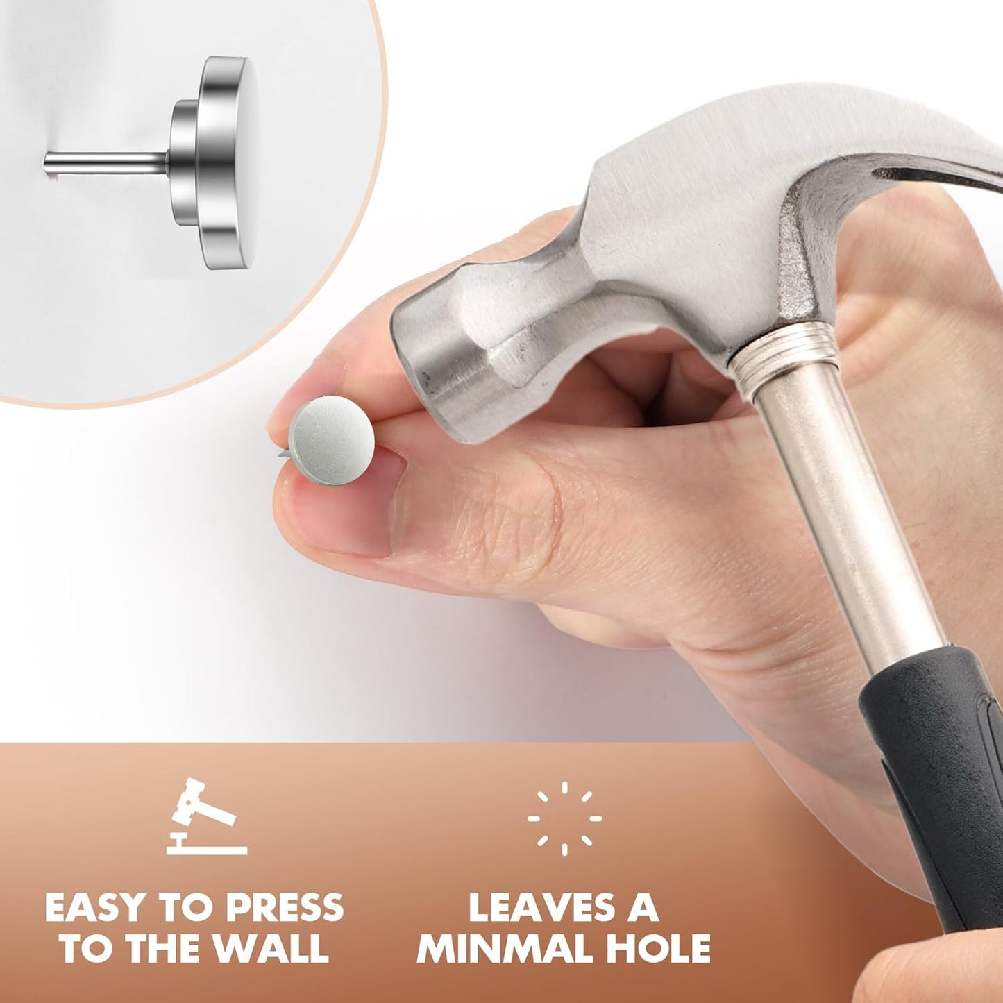 15 Pieces of Silver Tacks, Metal Tacks for Wall, Metal Push Pins, Picture Hanging, Push Pins for Wall Bulletin Board Decorative