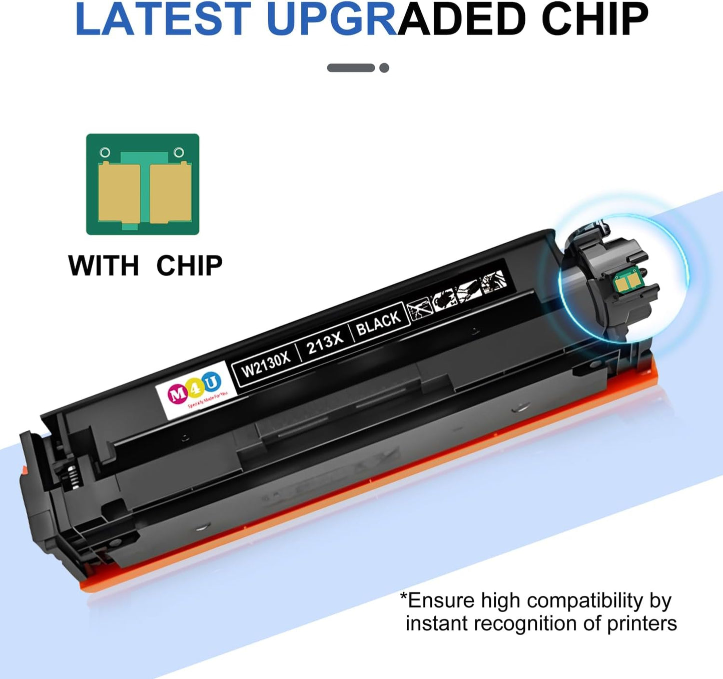 213X Black Toner Cartridge W2130X(with Chip) Compatible with 213X for Enterprise 5700dn 6700dn 6701dn, MFP 5800 6800, Flow MFP 5800 6800(1Pack, Black)