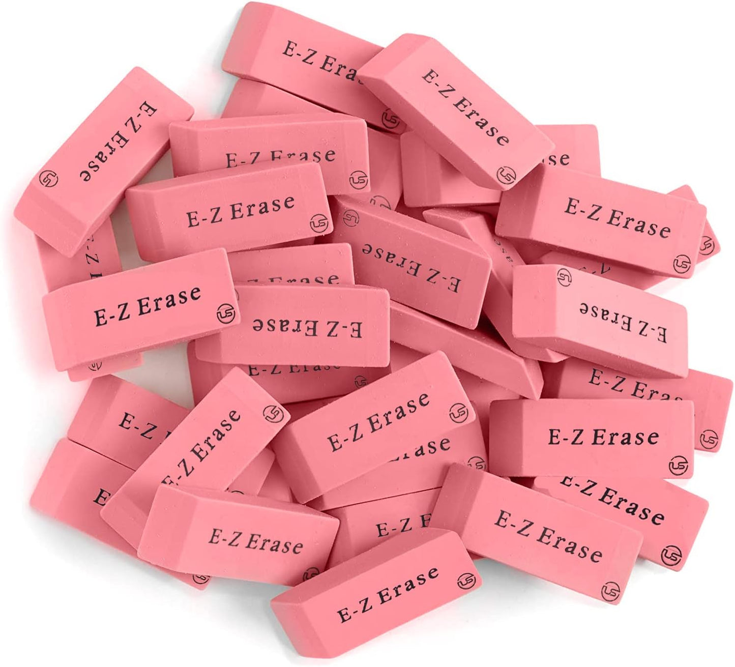 Pink Erasers, Erasers for Kids, Rubber Eraser, 24 Count, Erasers Bulk for School Supplies, Art, and Office Use