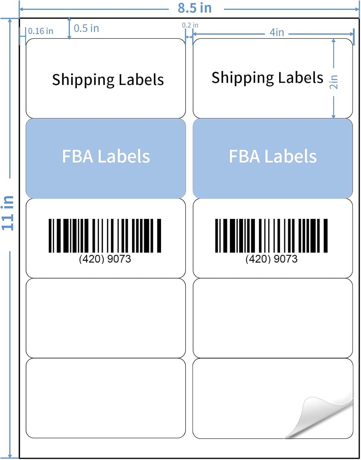 Shipping Labels Stickers, 2"×4" Printable Mailing Label for Laser/Inkjet Printing- Matte White, Permanent Adhesive Labels Stickers