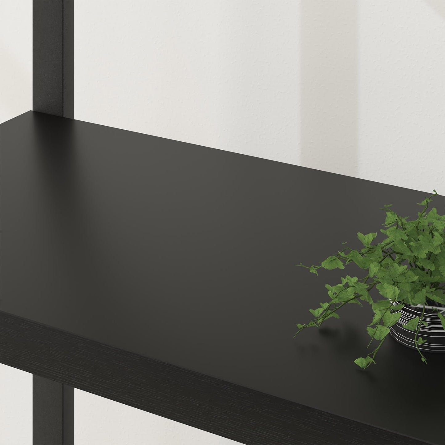 LVB 6 Tier Tall Black Bookshelf, Modern Large Wide Book Rack Storage, Industrial Wood Metal Etagere 6 Shelf Bookcase, Farmhouse Open Display Book Shelf Organizer for Bedroom Living Room Office, Black