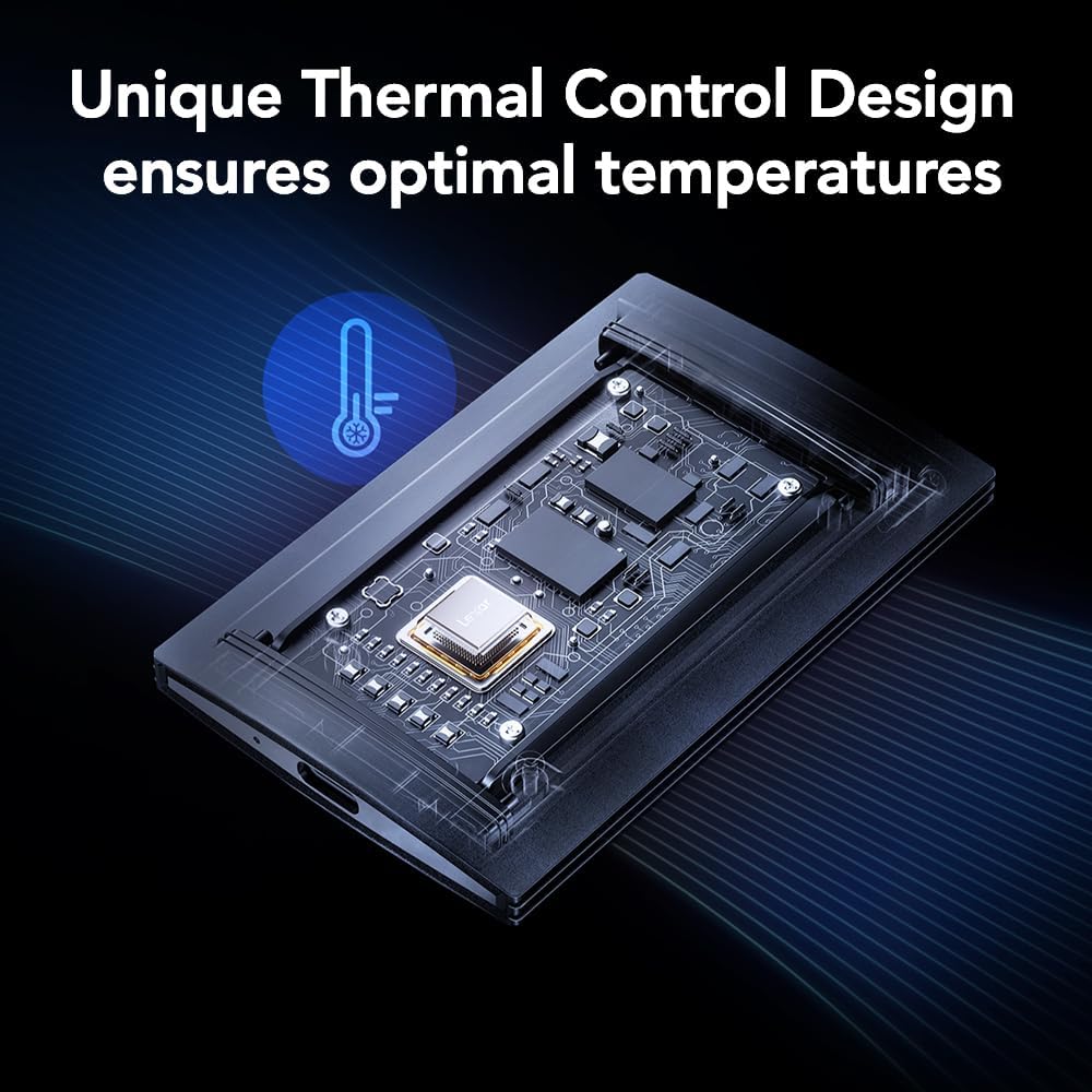 Lexar 2TB SL500 Portable SSD, Up to 2000MB/s, Compatible w/Type-C Laptops, iPhone 15/16, Smartphones, Tablets, PS5, Xbox, USB 3.2 Gen 2x2, Slim & Lightweight, External SSD, Black (LSL500X002T-RNBNU)