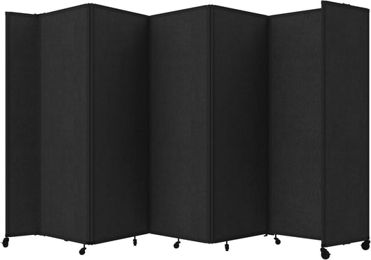 Versare Room Divider 360 Portable Wall Partition | Folding Panels | Large Freestanding Divider | Locking Wheels | Temporary Room Separator
