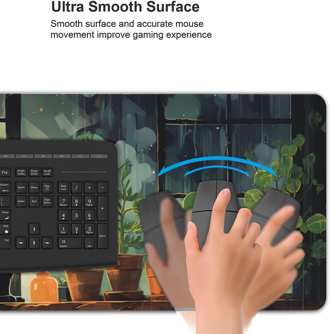 35.4 x 15.7 in, XXL Large Mouse Pad for Desk, Extended Keyboard Mouse Mat for Computer Office, Big Laptop Mouse pad, Gaming Pc-Cute Black Cat