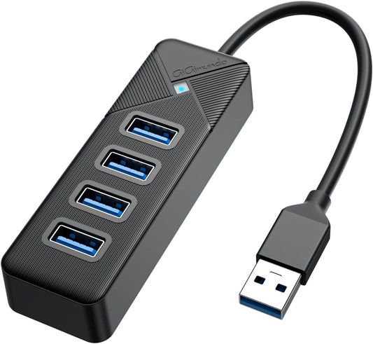 PG4U-U3 4-Port USB 3.0 Hub - 0.15M Cable, 5Gbps High-Speed Data Transfer, Multi USB Port Expander for Windows/Mac/Linux, USB Splitter for PC, Laptop, Mac/MacBook Air/Pro - Black