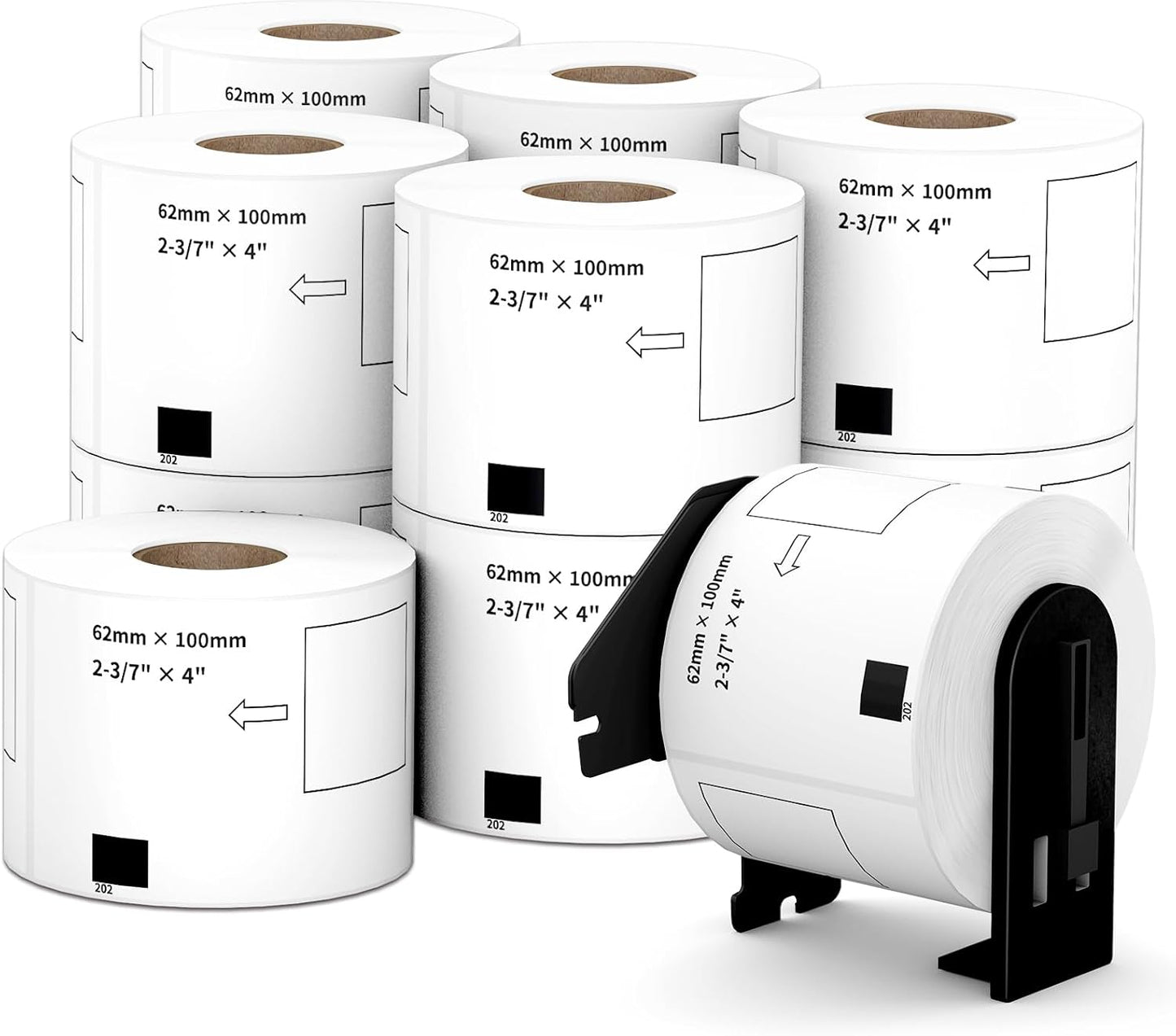 Compatible Shipping Labels Replacement for DK-1202 (2.4" x 3.9"), Use with Brother QL Label Printers (12 Rolls + 1 Reusable Cartridges, 300 Labels/Roll)