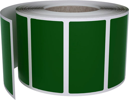 Royal Green Rectangular Small Label Roll 40mm x 19mm Rectangle Stickers in Forest Green (1.57 inch x 0.75) - 500 Pack