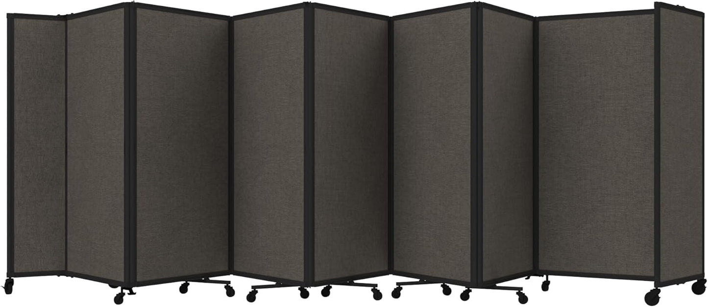 Versare Room Divider 360 Portable Wall Partition | Folding Panels | Large Freestanding Divider | Locking Wheels | Temporary Room Separator