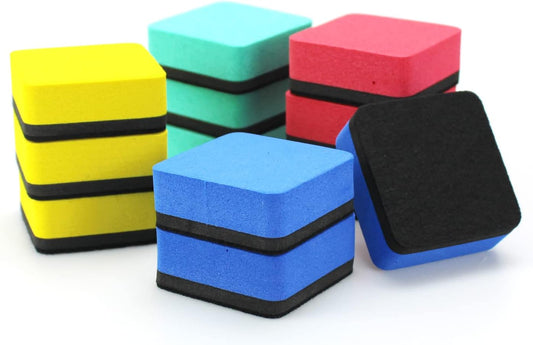 Dry Erase Eraser,12 Pack Magnetic Whiteboard Erasers,Small Dry Erase Board Erasers for Classroom, Home, and Office(12pcs-Square)