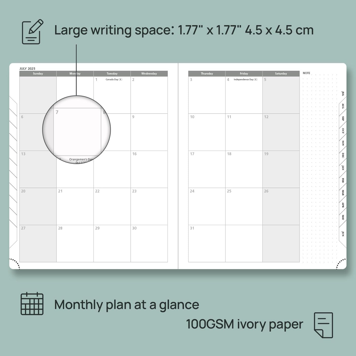 POPRUN Planner 2025-2026, (Large 8.5'' x 10.5'' Hard Cover) Academic Calendar (July 25-June 26) Daily Weekly and Monthly Appointment Book with Hourly Time Slots, Monthly Tabs, 100 GSM - Light Yellow