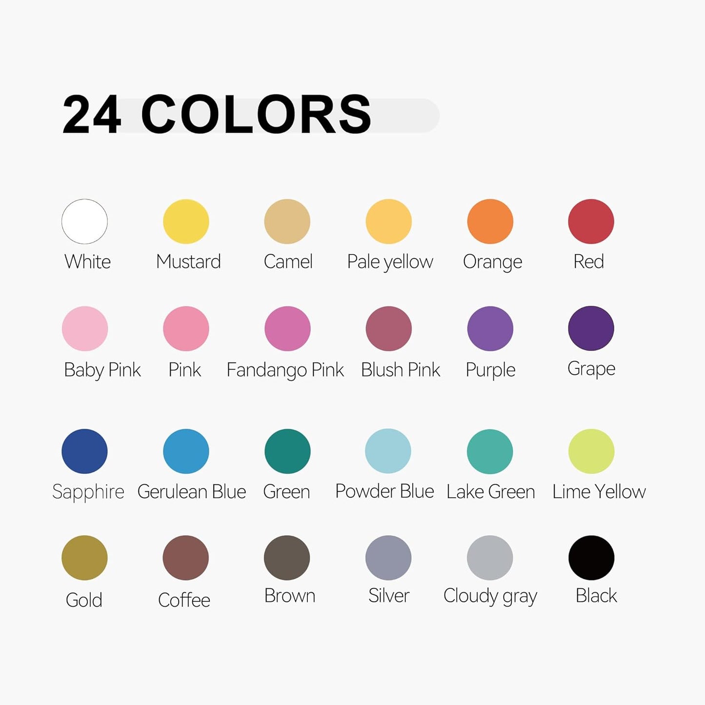 TRANSON 24 Colors Fine and Brush Dual-tip Acrylic Paint Marker Pen Set for Canvas Rock Wood Leather Ceramic DIY Painting