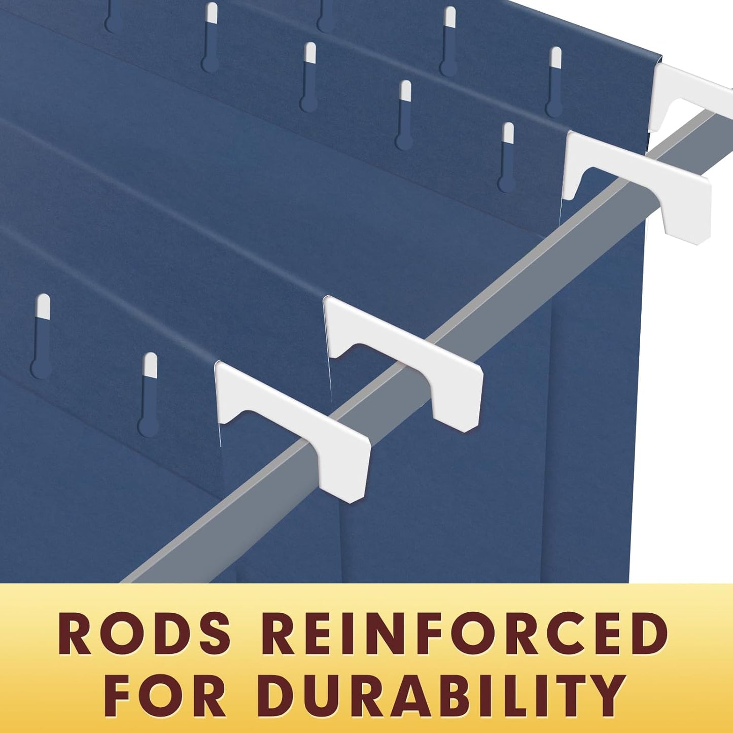 HERKKA Hanging File Folders, 60 Pack Reinforced Letter Size Hanging Folders, Designed for Bulky Files, Filing Cabinet, 1/5-Cut Adjustable Tabs (Blue)