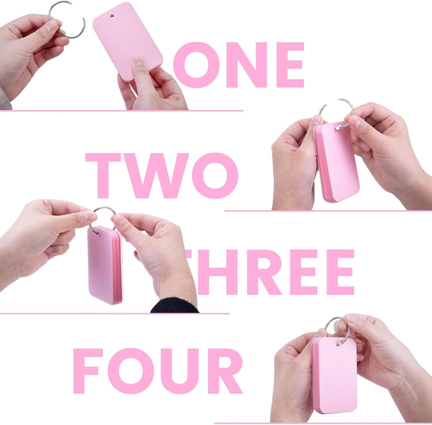 Koogel 400PCS Colored Index Cards, 2.2 x 3.5 Inch, Small Index Cards Bulk with Ring, Easy Flip Portable Notecard Blank On Both Sides Flashcard for Studying School Classroom College Supplies, 8 Colors