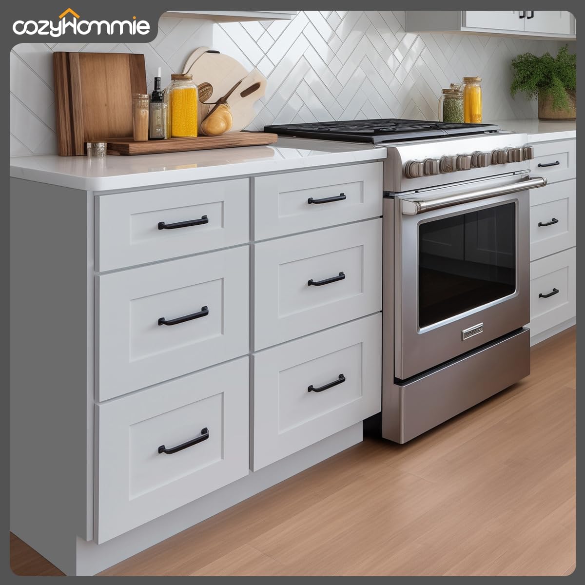 Shaker Style Grey RTA Base Drawer Cabinet by Solid Wood for Kitchen, Bathroom, Bedroom or Office with 3 Drawers and Soft Close(24" W x 24" Depth x 34-1/2" H)