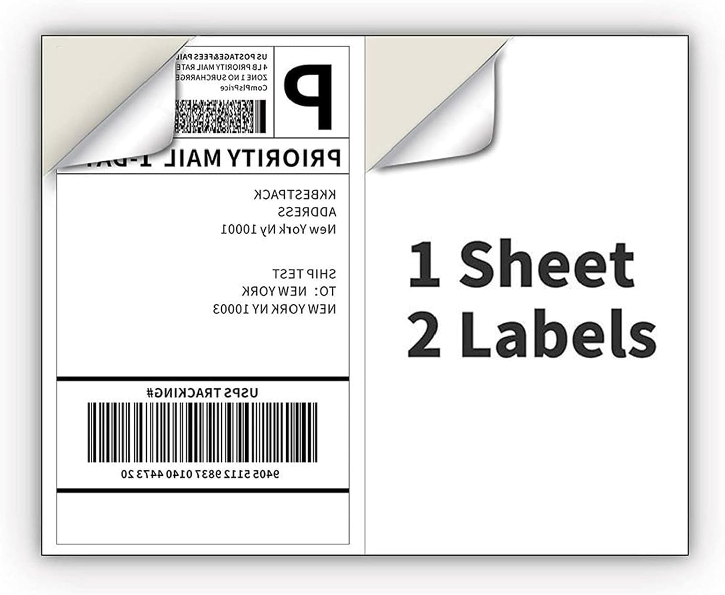 Shipping Label 2 per Sheet /8.5 "x 5.5" Mailing Labels for Laser and Inkjet Printers, Half Page Self Adhesive Sticker Labels for Packages (500 Sheets, 1000 Labels)