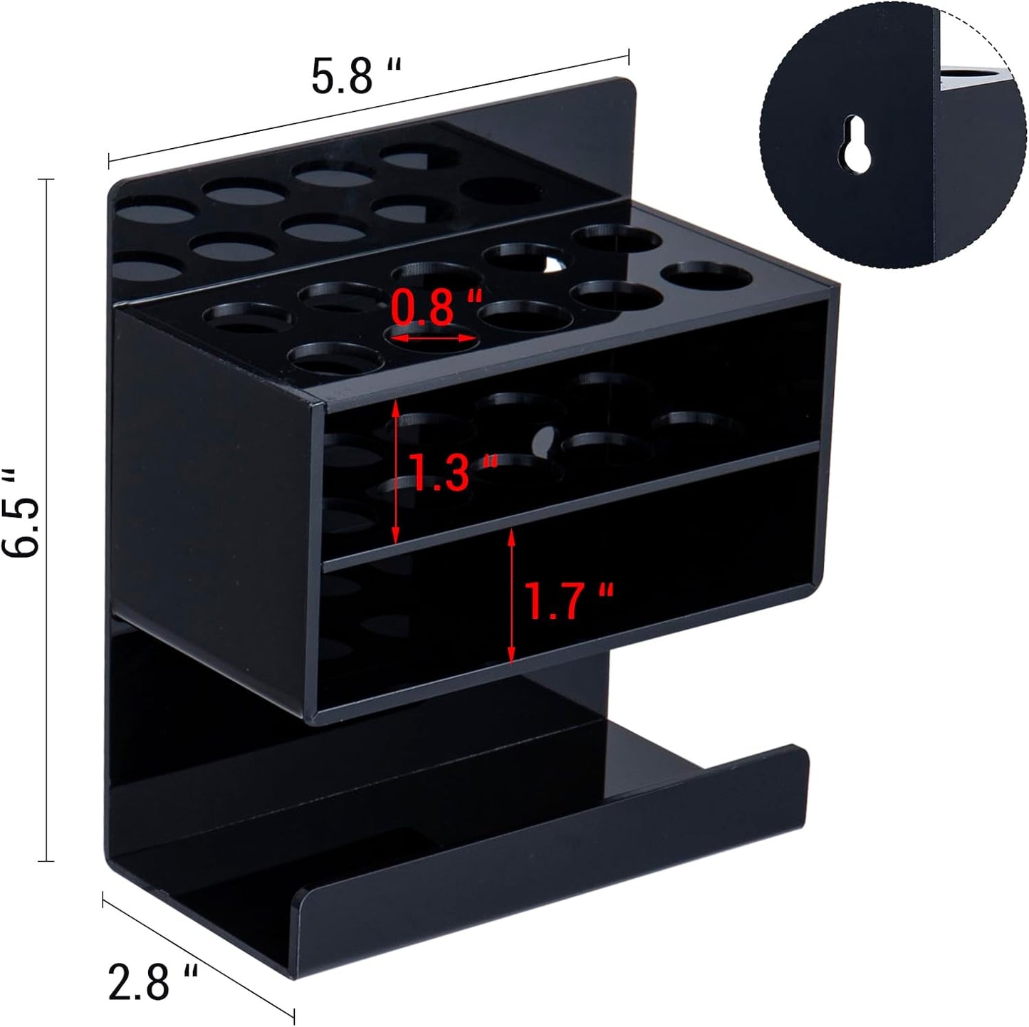 MyGift Wall Mounted Dry Erase Whiteboard Marker Holder Stand with 10 Marker Slots and Eraser Holder, Black Set of 2