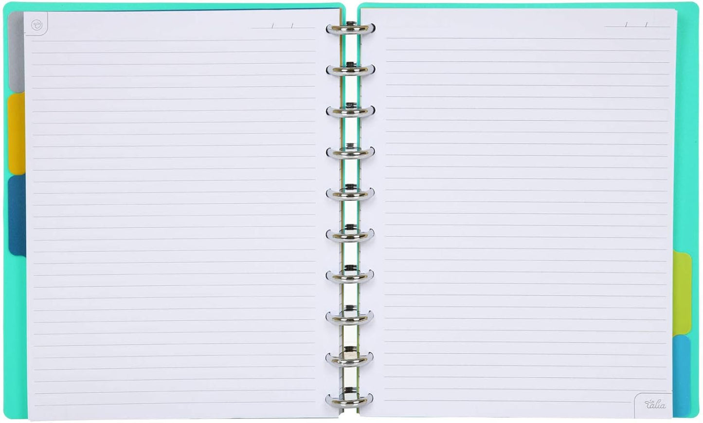 Talia Discbound Notebooks, Planner, Customizable, (yBounce Taffy w/Aluminum Silver Discs, Midsize (7.5in x 9.75in))
