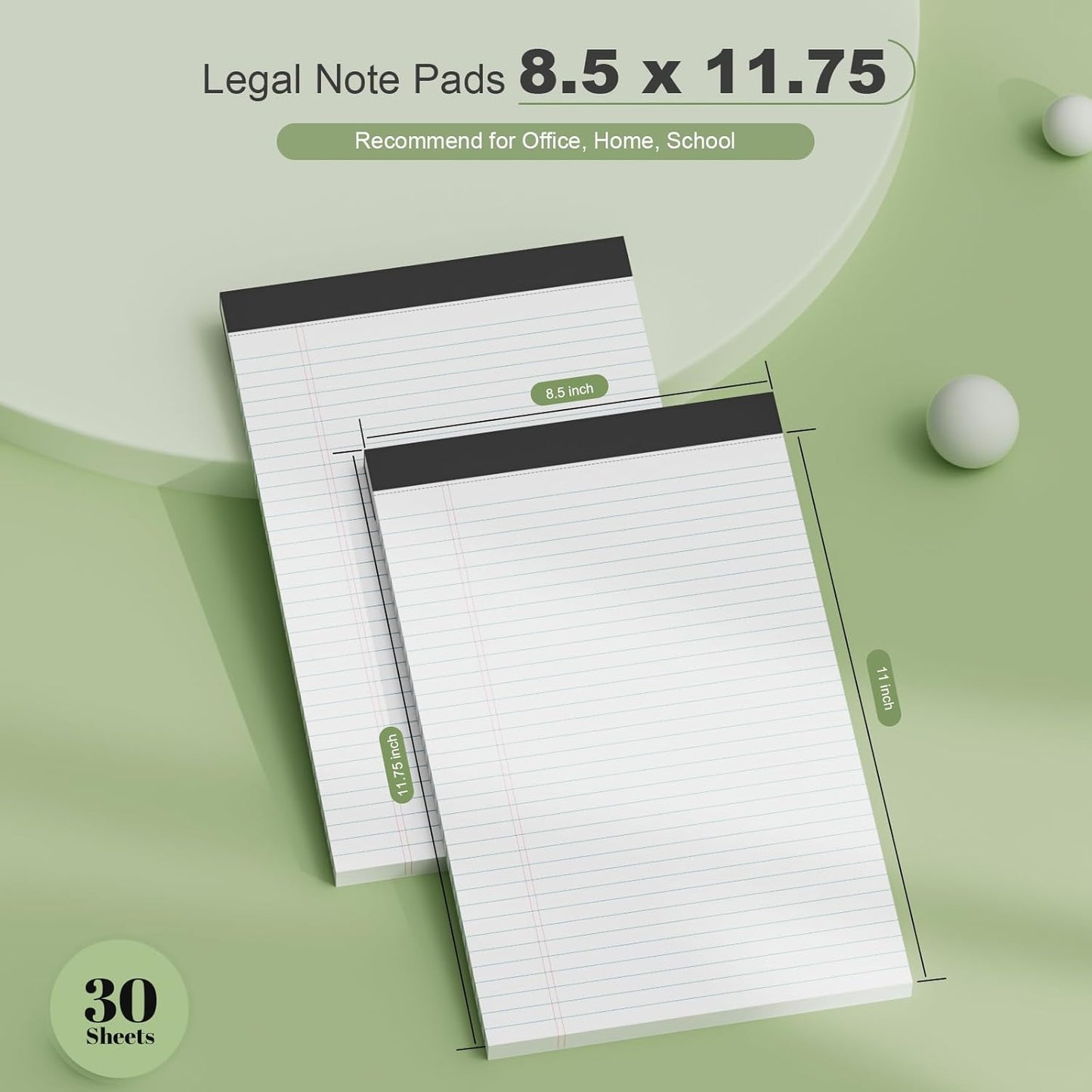 4 Pack Note Pads 8.5 x 11 White Legal Pads Narrow Ruled - 30 Sheets Per Notepad, Double-Side Printed Thick Writing Pads, Perforated Legal Pad 8.5 x 11 Notepads Paper for School College Office Business