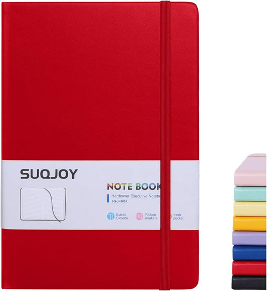 Lined Journal Notebook for Women Men,5.5"x8.3",100 GSM Thick Paper, A5 Hardcover Leather Journaling Notebooks for Writing,Travel,Work & School,College Ruled Notebooks for Note Taking Diary(Red)