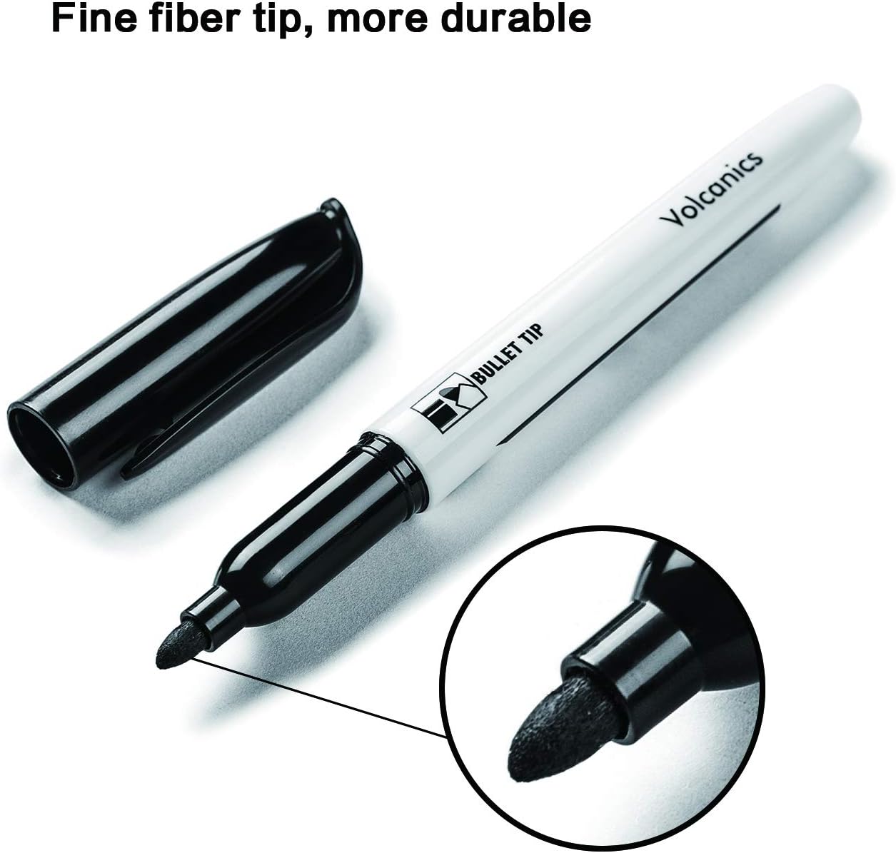 Volcanics Black Dry Erase Markers Bulk Pack of 60 Low Odor Fine Tip Whiteboard Pens for Whiteboard Dry Erase Calendar