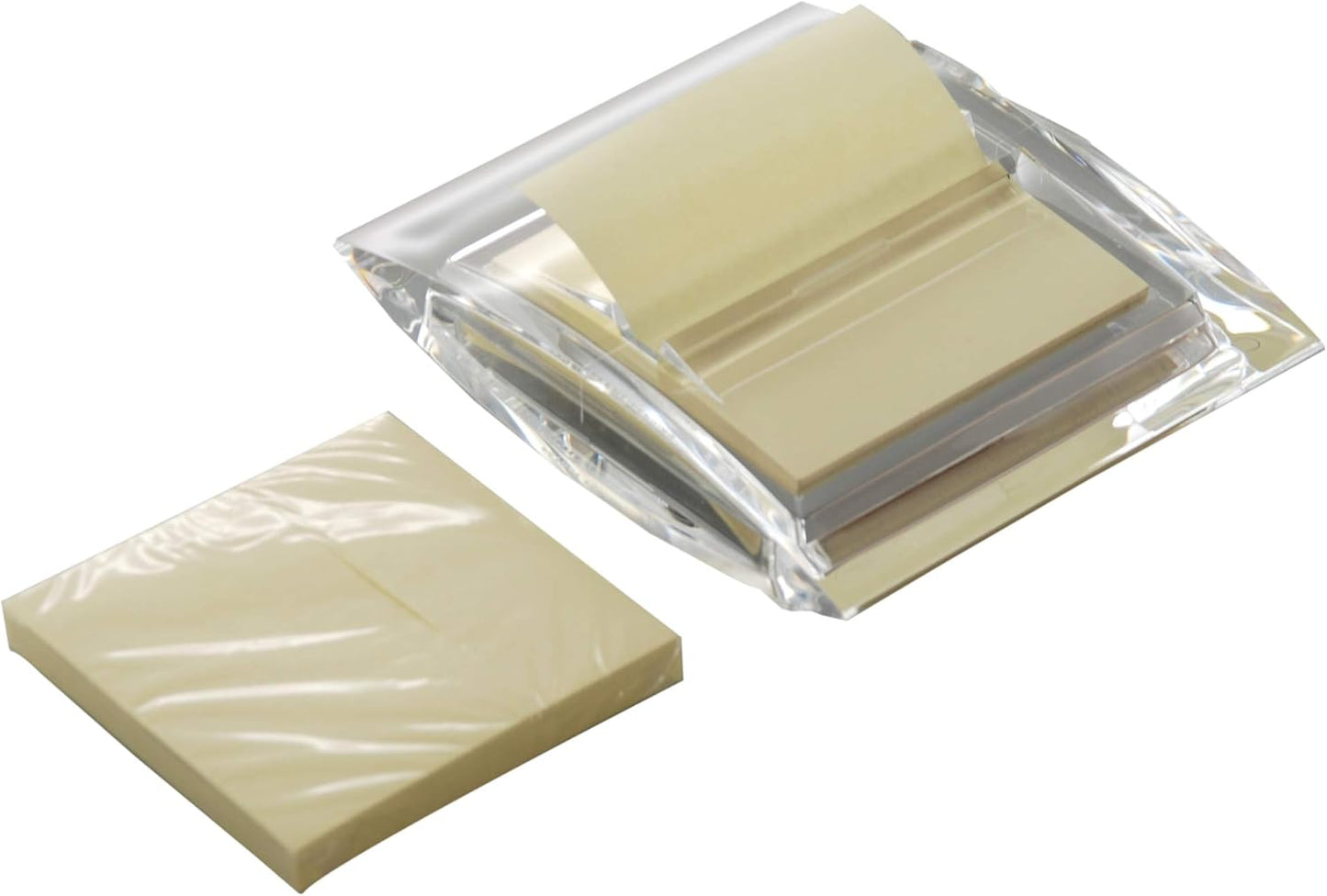 Acrylic Dispenser for Self-Stick Note/Holder Includes 2 Memo Notes | for 3 x 3 Self-Stick Notes | Office Supplies, Desk Accessories - Clear