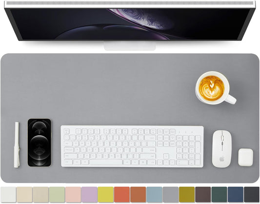 HOMIEAZICOZI Leather Desk Mat - Non-Slip PU Pad for Office and Home Organization Accessories Ideal Large Mouse Mats on Top of Desks (Dark Gray,31.5''x 15.7'') (DPD-DGr-M)