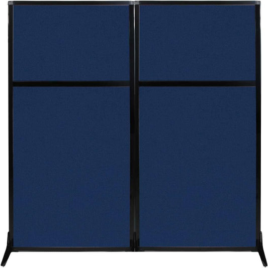 Versare Workstation Partition | Portable Wall Divider | Modern Office Cubicle | Free Standing Privacy Screen | Flexible Work Space | 66" x 70" Navy Blue Fabric Panels