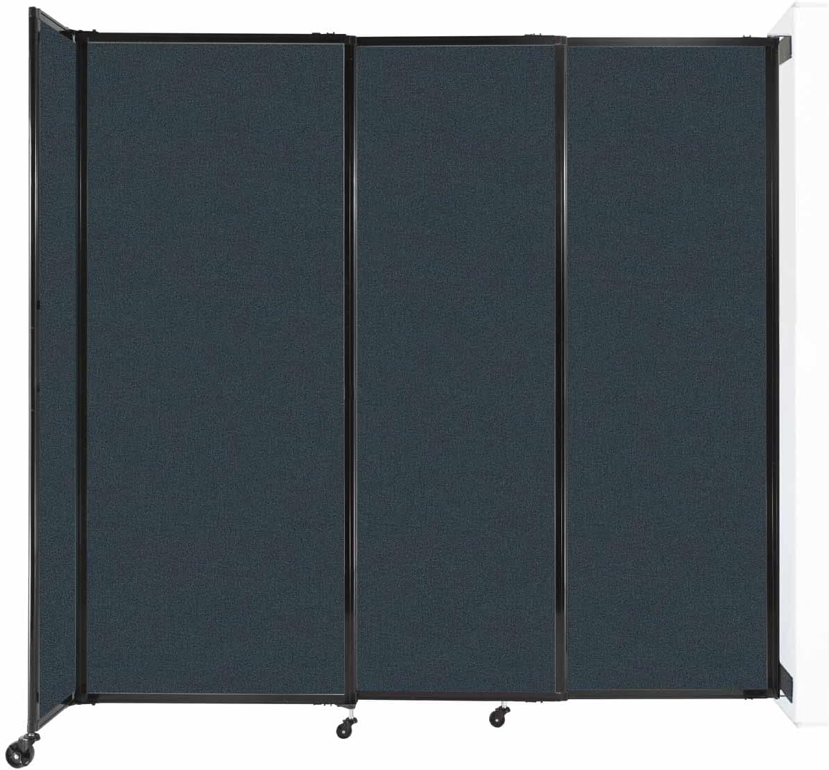 Wall-Mounted Sliding StraightWall Room Divider | Adjustable Widths | Locking Wheels | Room Separator | Up to 7'2" Wide x 6'10" Tall Blue Spruce Fabric Panels
