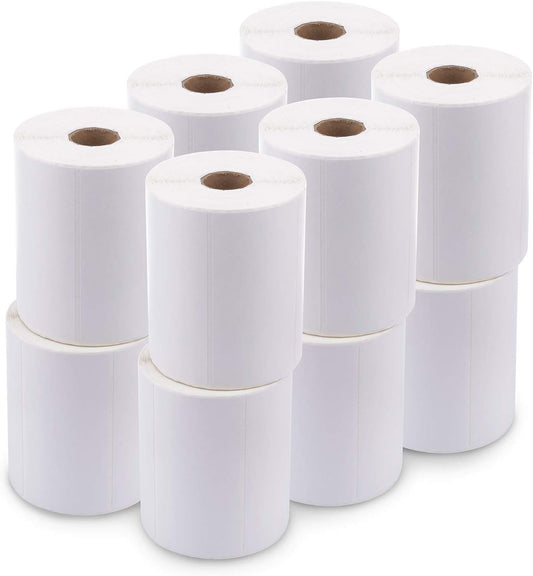 enKo 4" x 2" Labels for Zebra Desktop Printers (12 Rolls | 9,000 Labels) - Direct Thermal Address Mailing Shipping Barcode FBA Stickers FNSKU Label for Zebra and Eltron (Perforated)