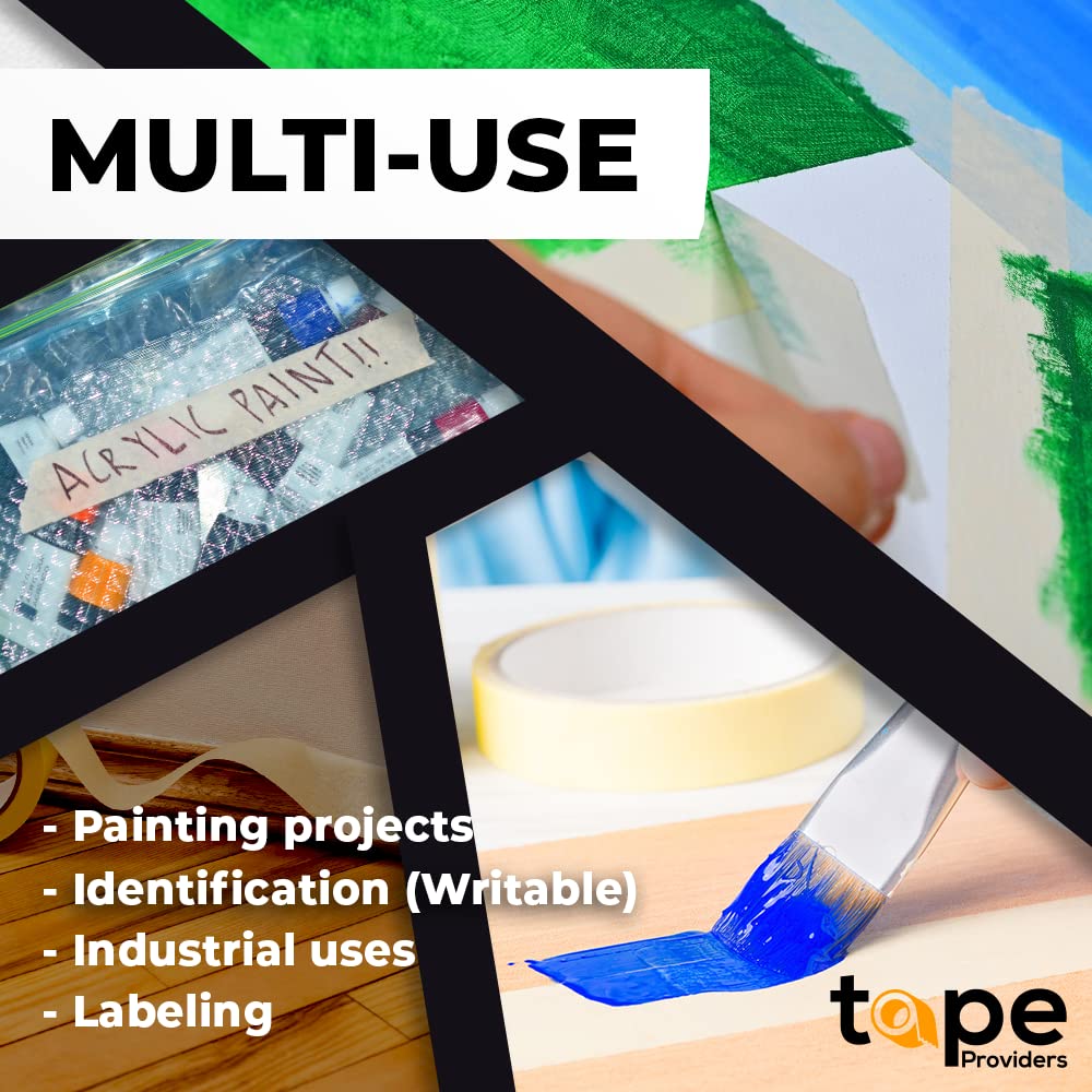 WOD MT5 Utility Grade Masking Tape, 12 inch x 60 yds. for Home or Office air-Dry Painting, Labeling, & Packing. Leaves no Residue