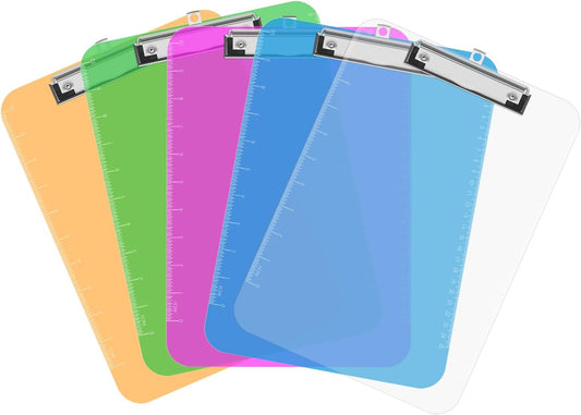TOTiyea Clipboard Set of 25, 12.5 x 9 Inch Multi Color, Plastic Clipboard with Low Profile Clip, 75 Sheets Capacity, Standard Letter Size