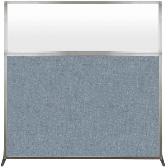 Versare Hush Screen Portable Room Divider | Workstation Wall Divider | Freestanding Privacy Hush Panels | Frosted Windows | Fabric Office Divider Screen | Great for Room Separation
