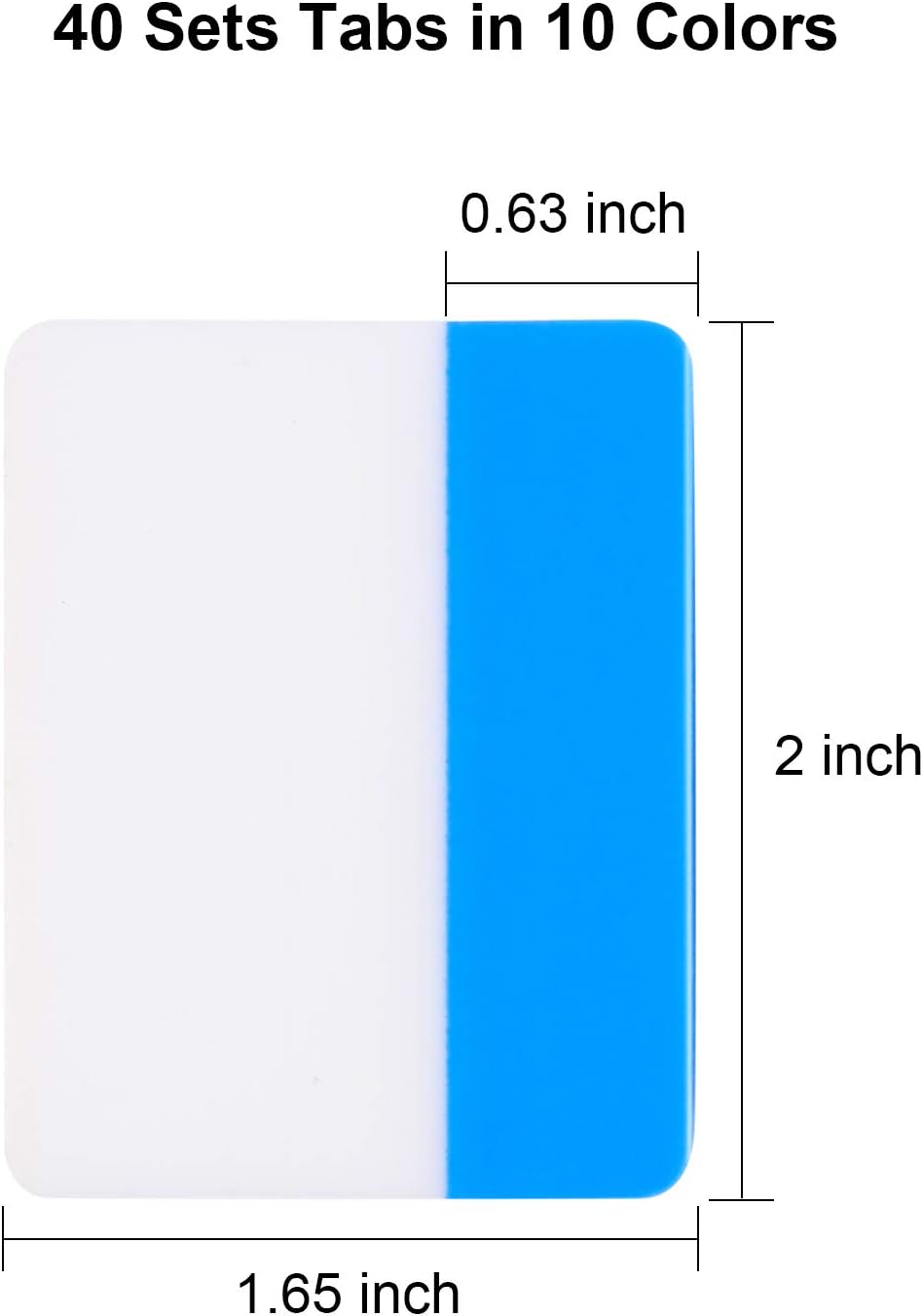 Jovitec 800 Pcs 40 Sets Sticky Tabs 2 Inch Colored Index Tabs Writable and Repositionable Labels for File Folders Books Reading Notes Classify File(Fresh Colors)