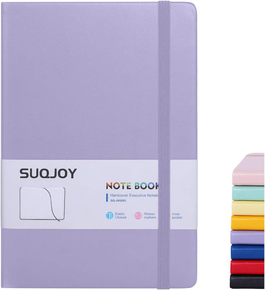 Lined Journal Notebook for Women Men,5.5"x8.3",100 GSM Thick Paper, A5 Hardcover Leather Journaling Notebooks for Writing,Travel,Work & School,College Ruled Notebooks for Note Taking Diary(Purple)