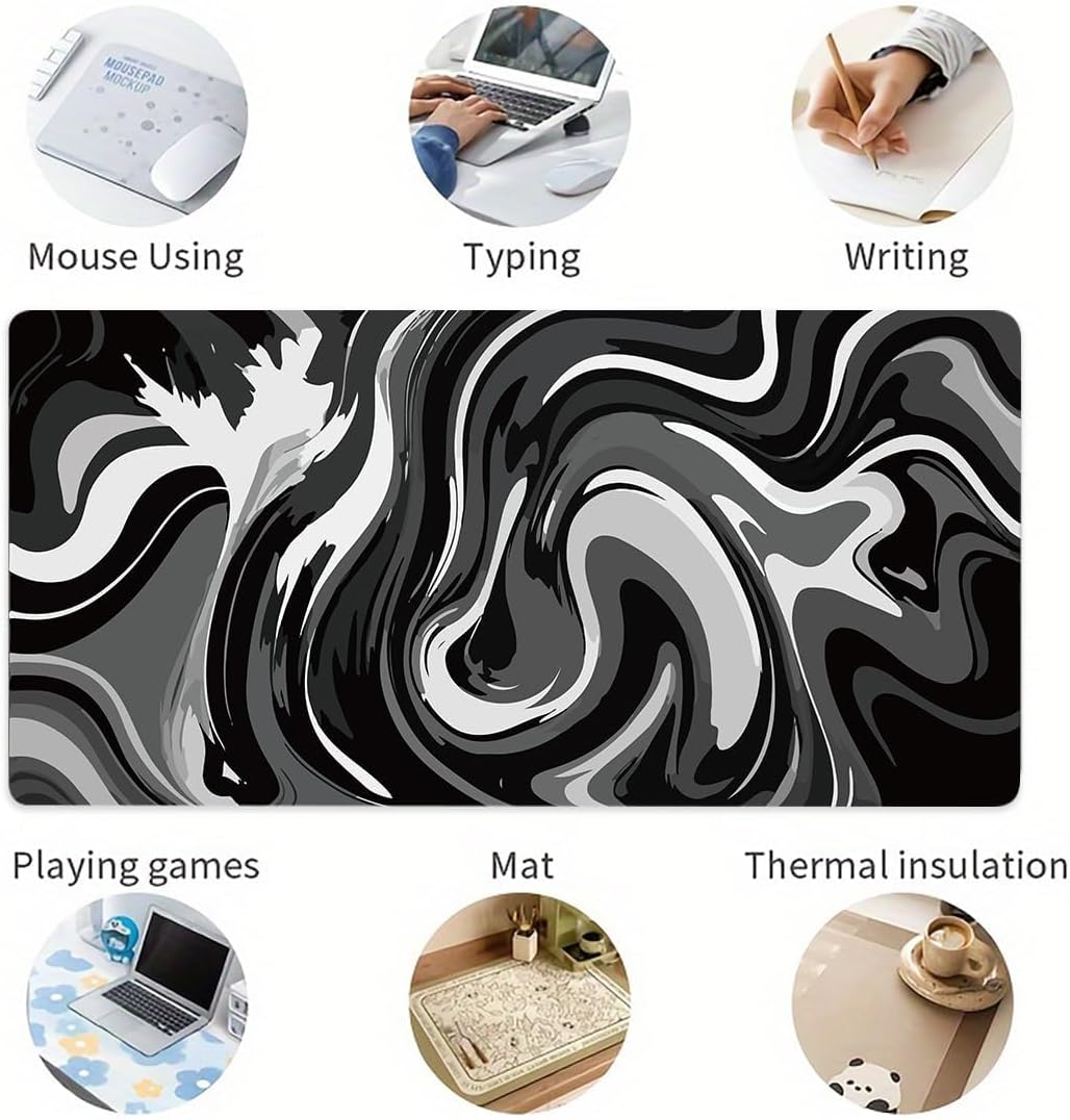 Large Mouse Pad for Desk - Gaming Mouse Pad with Non-Slip Base Stitched Edges, Desk Mat Desk Pad for Keyboard and Mouse