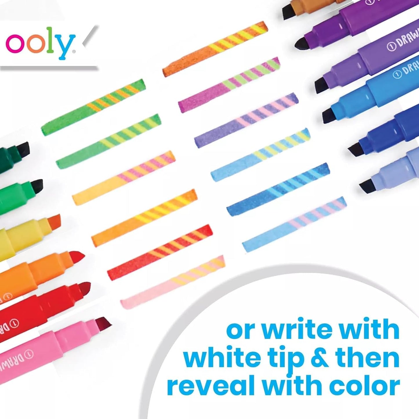 Ooly 12 Pack Switch-eroo Color Changing Markers, Dual Tip Markers for Kids, Double Ended Chisel Tip Marker Set Great for Art Back to School Supplies, Drawing and Stationery Sets