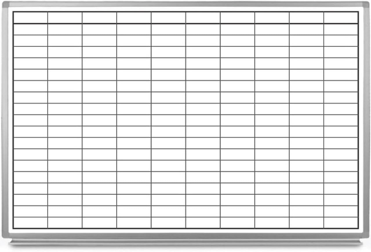 Blank Grid Dry-Erase Whiteboard 48" x 36"