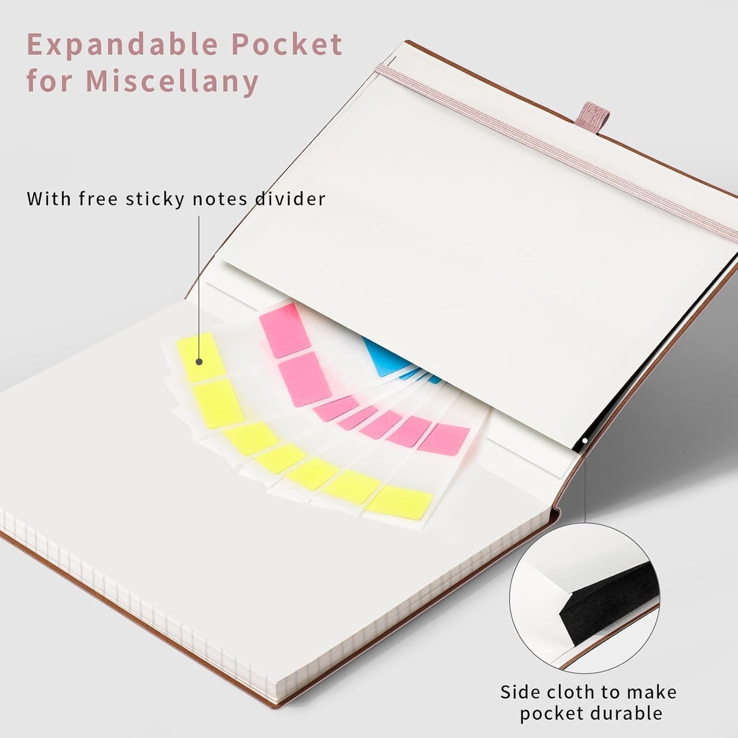 AHGXG Graph Paper Notebook - Grid Notebook Journal, 120 GSM Thick Graph Paper, Large B5 Notebook 96 Pages, Leather Softcover, for Graphing, Writing, Math, Engineering, 7.6'' X 10'' - Rose Gold