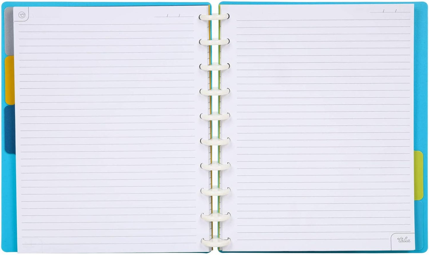 Talia Discbound Notebooks, Planner, Customizable, (Energetic Turquoise, Midsize (7.5in x 9.75in))
