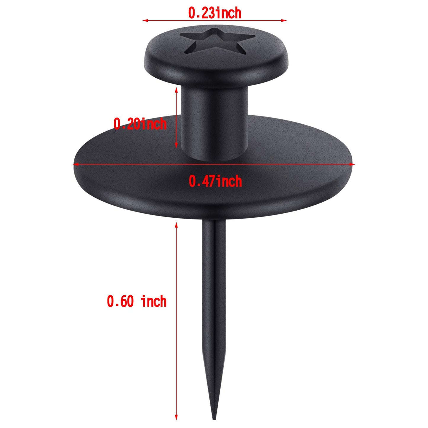 Push Pins Picture Hangers Double Headed Thumb Tacks Wall Hooks for Wall Hangings Picture Hangers Nails Small Photo Hanging Hook Pins for Home Office Photo Decor(Black,80 Pieces)